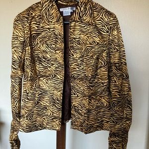 MAGGY LONDON SZ 6 Animal Print Gold Black Jacket